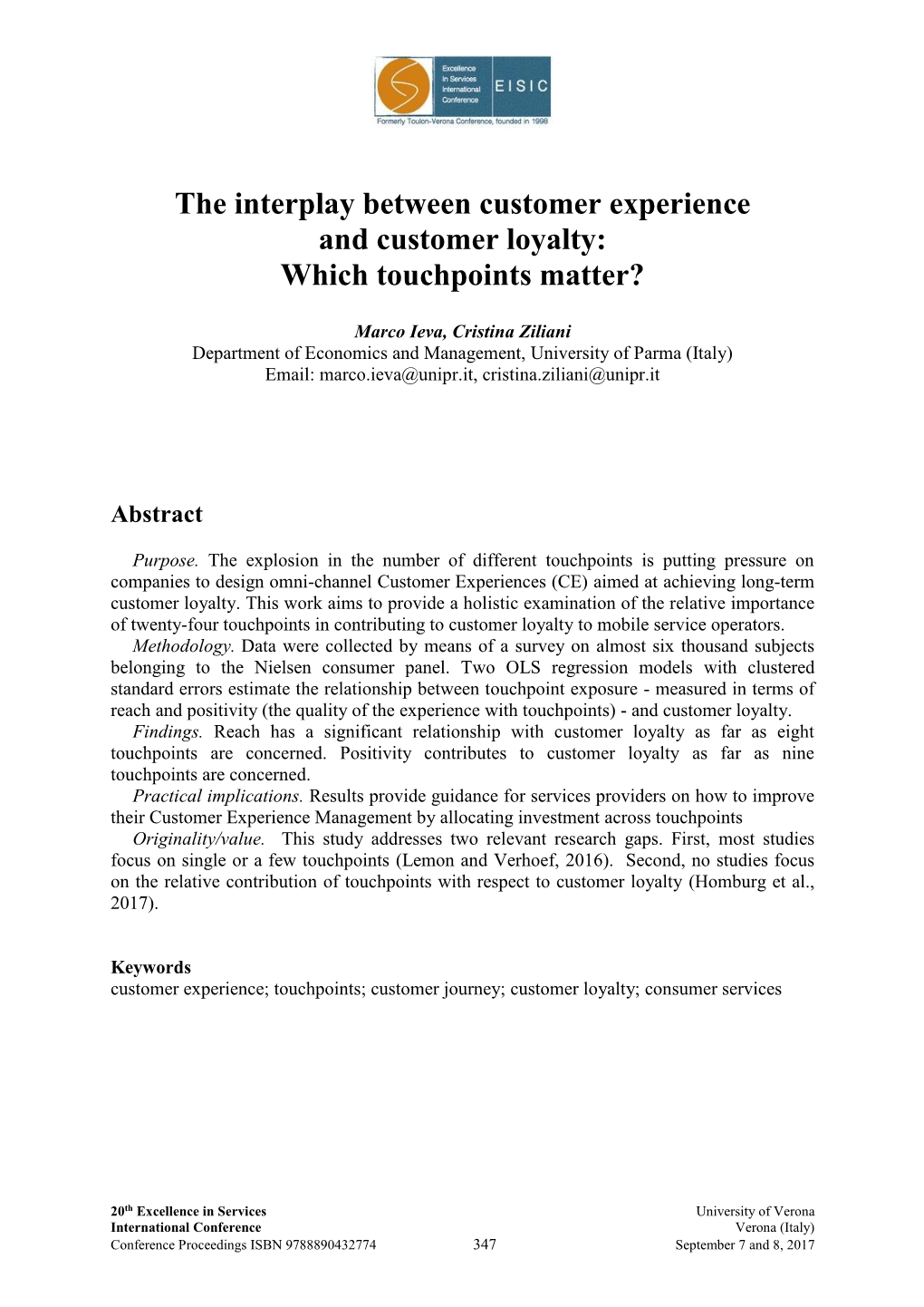 The Interplay Between Customer Experience and Customer Loyalty: Which Touchpoints Matter?