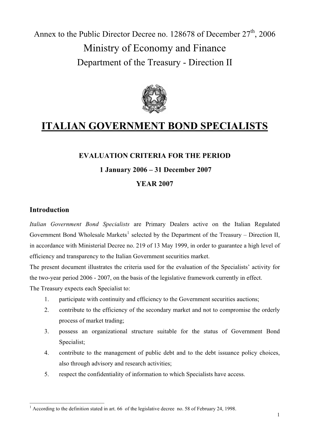 Italian Government Bond Specialists