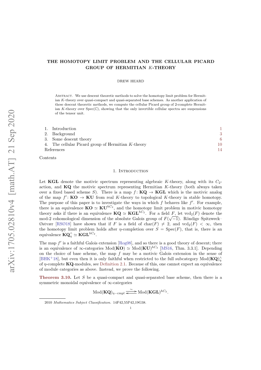 The Homotopy Limit Problem and the Cellular Picard Group of Hermitian K-Theory