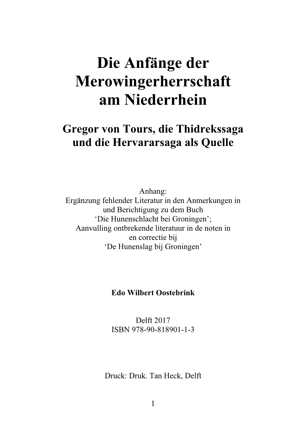 Die Anfänge Der Merowingerherrschaft Am Niederrhein