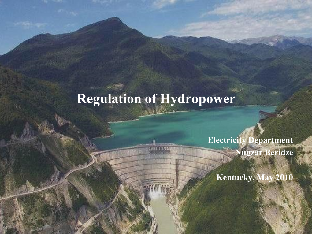 Regulation of Hydropower