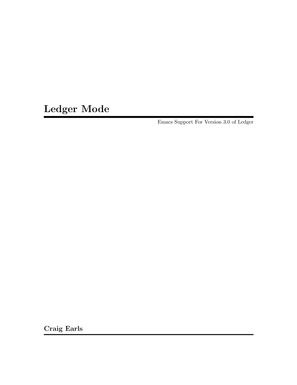 Ledger Mode Emacs Support for Version 3.0 of Ledger