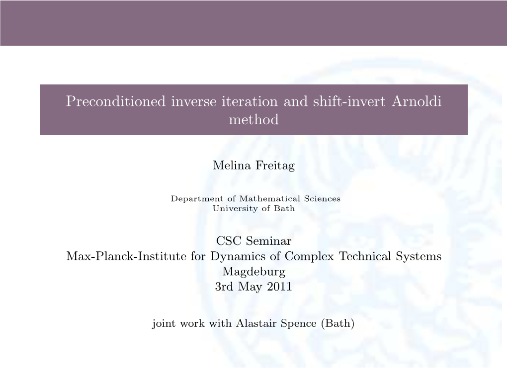Preconditioned Inverse Iteration and Shift-Invert Arnoldi Method