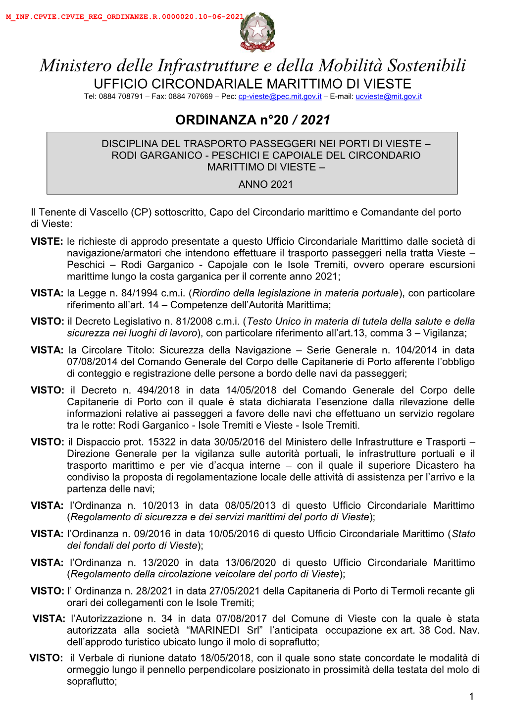 Ministero Delle Infrastrutture E Della Mobilità Sostenibili