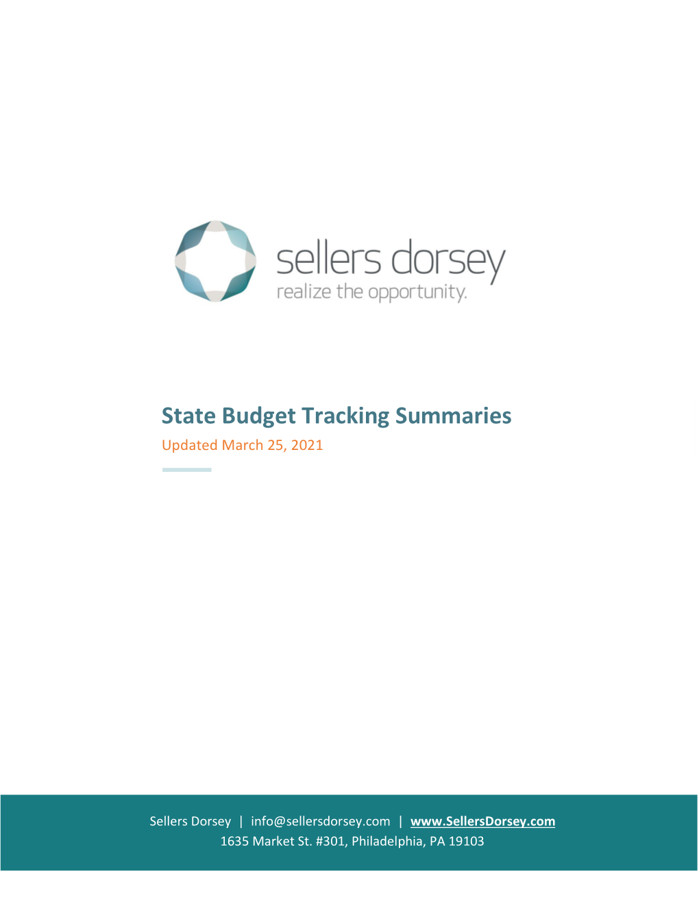 State Budget Tracking Summaries Updated March 25, 2021