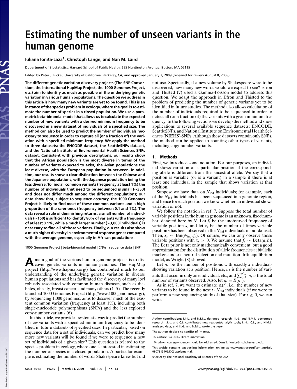 Estimating the Number of Unseen Variants in the Human Genome