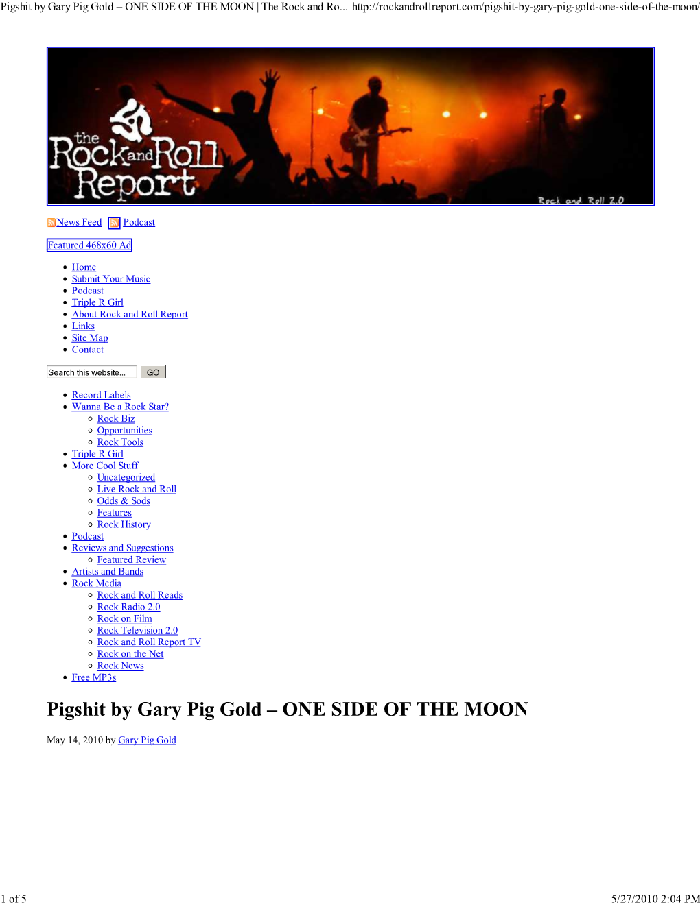 Pigshit by Gary Pig Gold – ONE SIDE of the MOON | the Rock and Ro