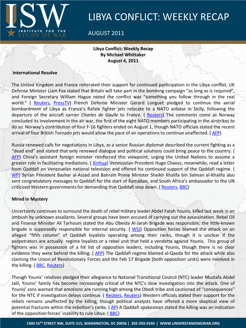 Libya Conflict: Weekly Recap