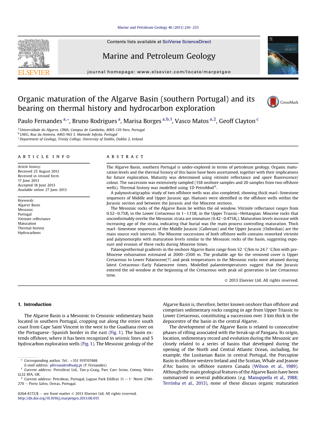 Organic Maturation of the Algarve Basin (Southern Portugal) and Its Bearing on Thermal History and Hydrocarbon Exploration