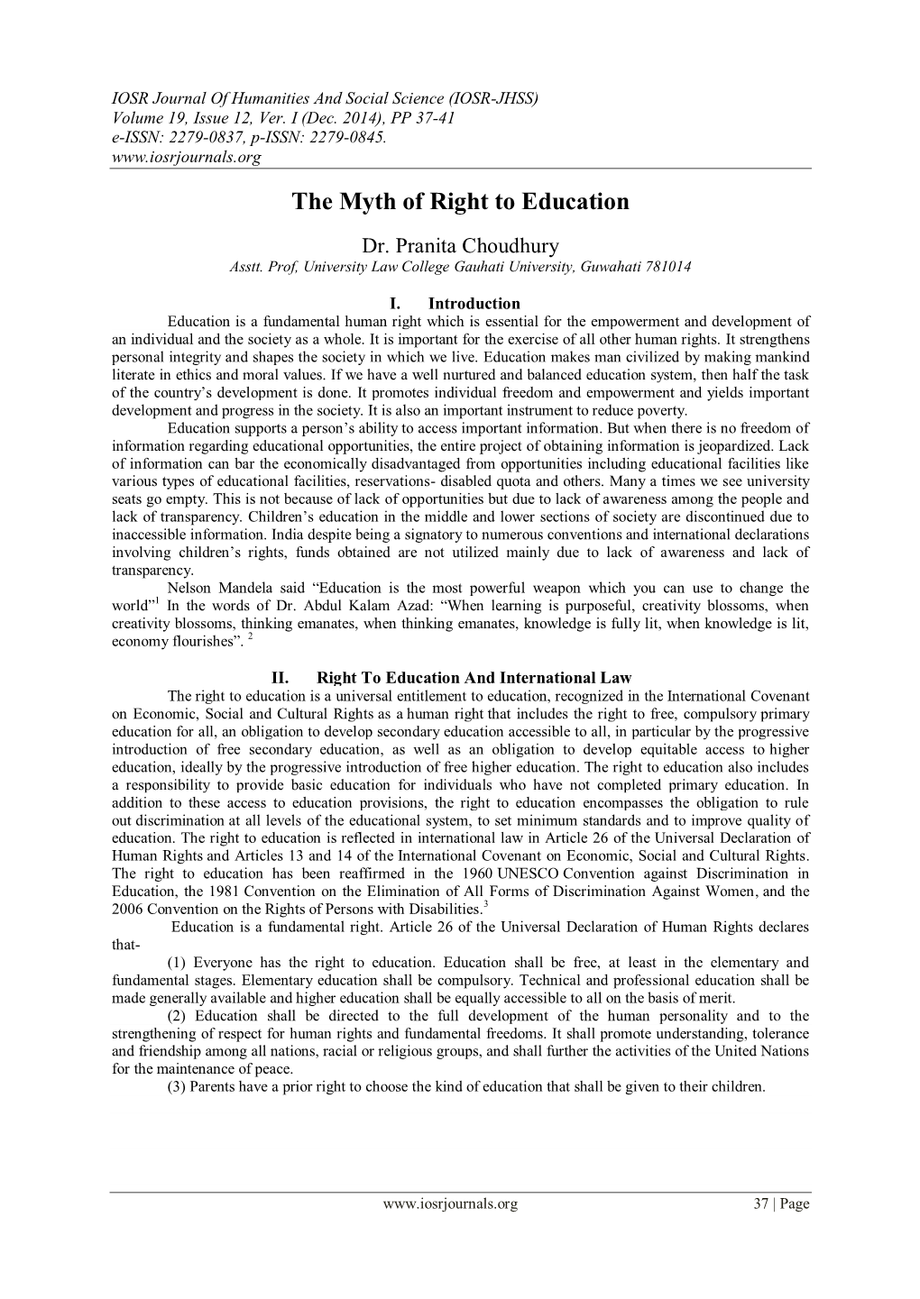 The Myth of Right to Education