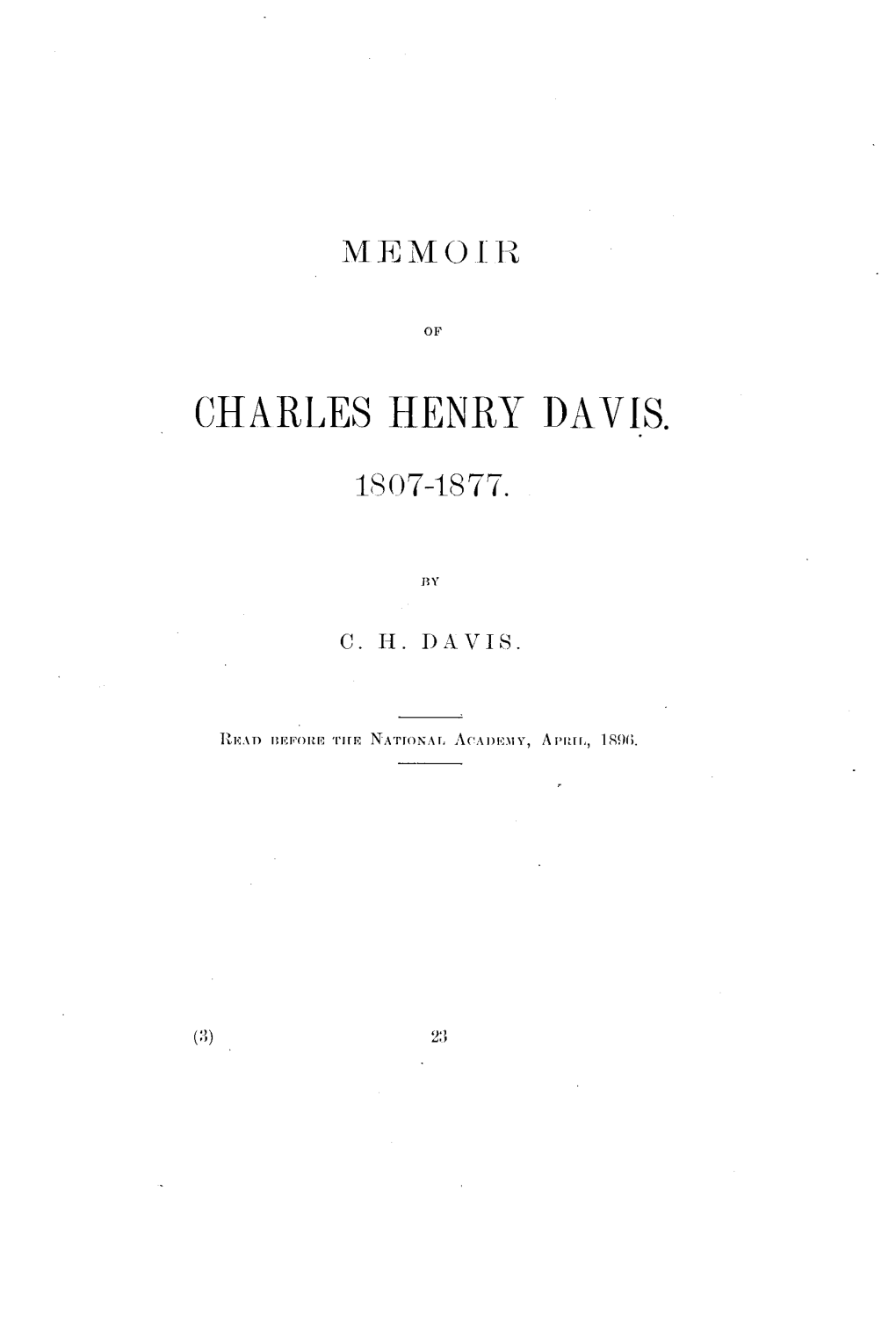 Charles Henry Davis. Is 07-18 77