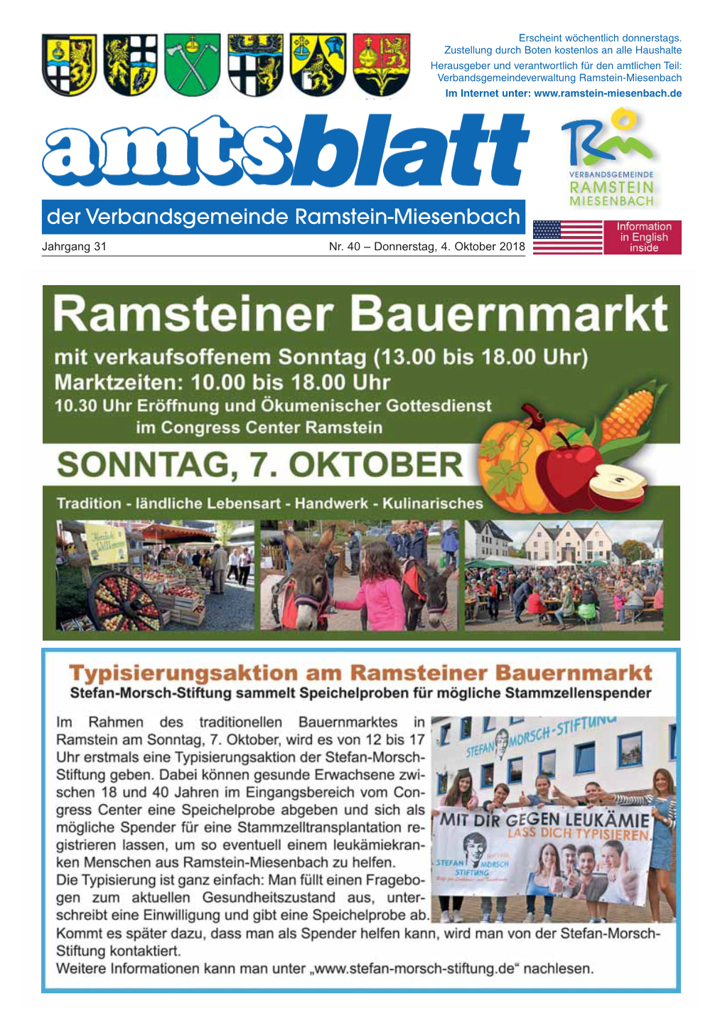 Amtsblatt Nr. 40 Vom 04.10.2018