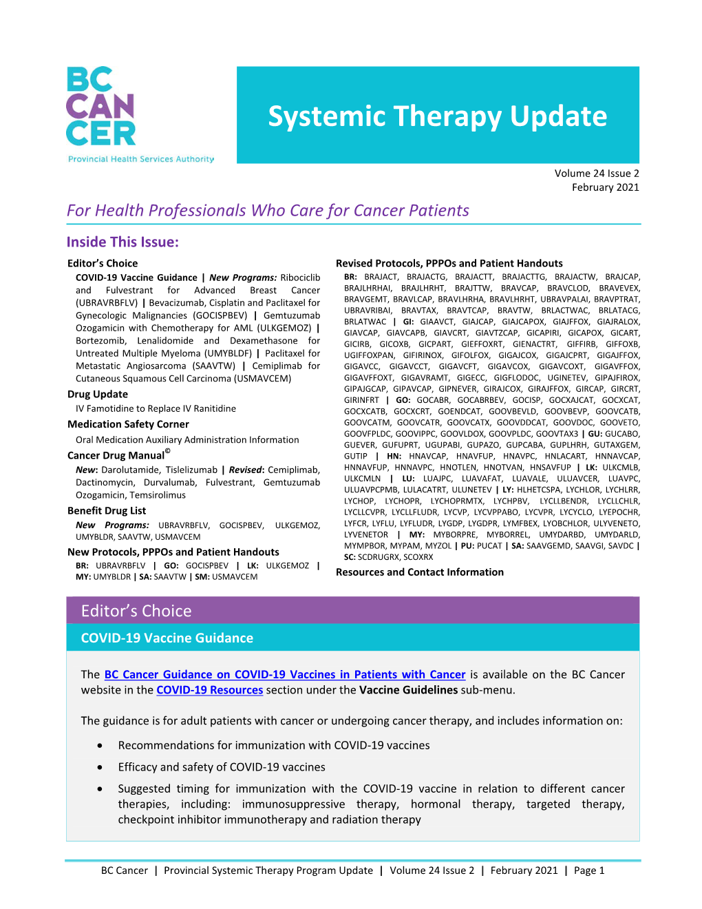 Systemic Therapy Update