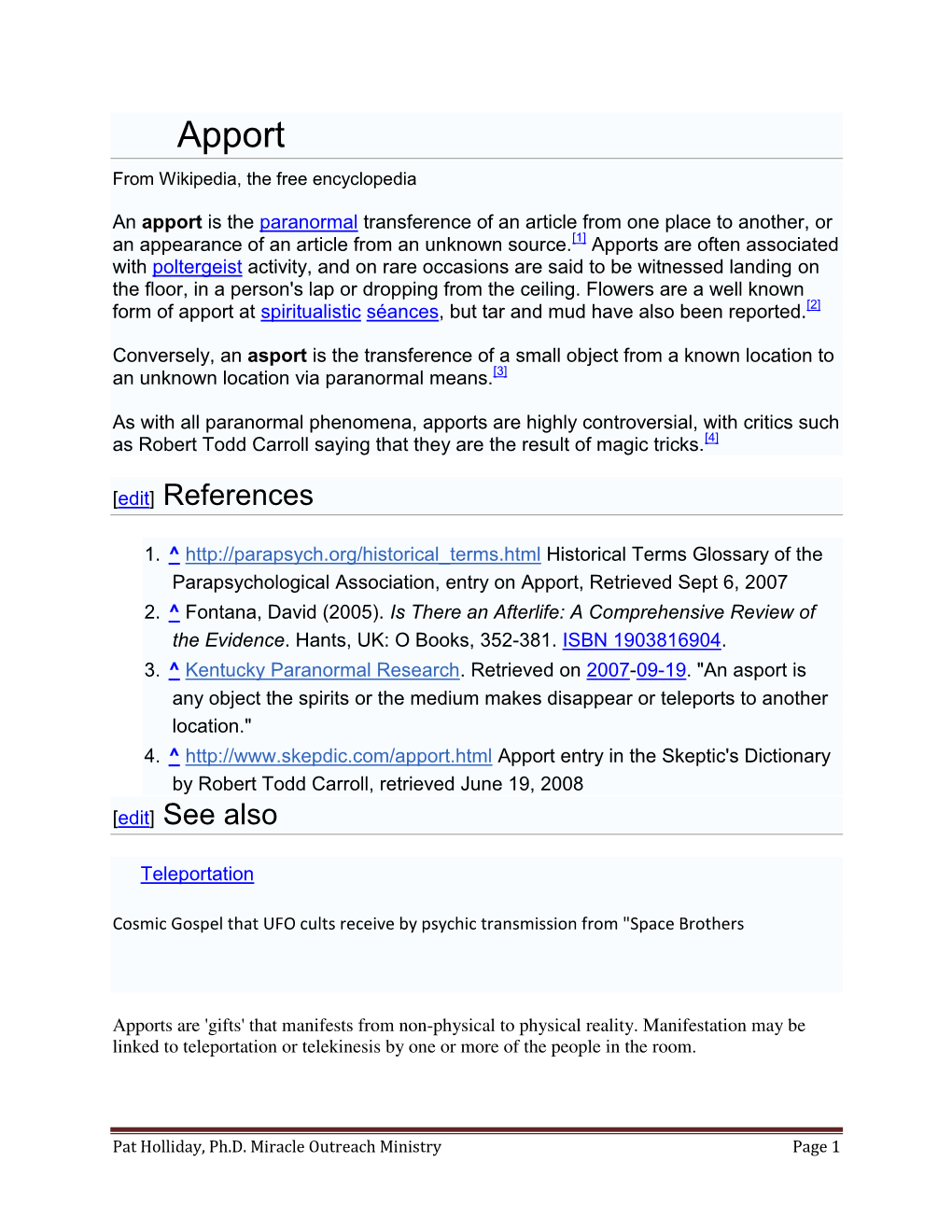 Apport from Wikipedia, the Free Encyclopedia