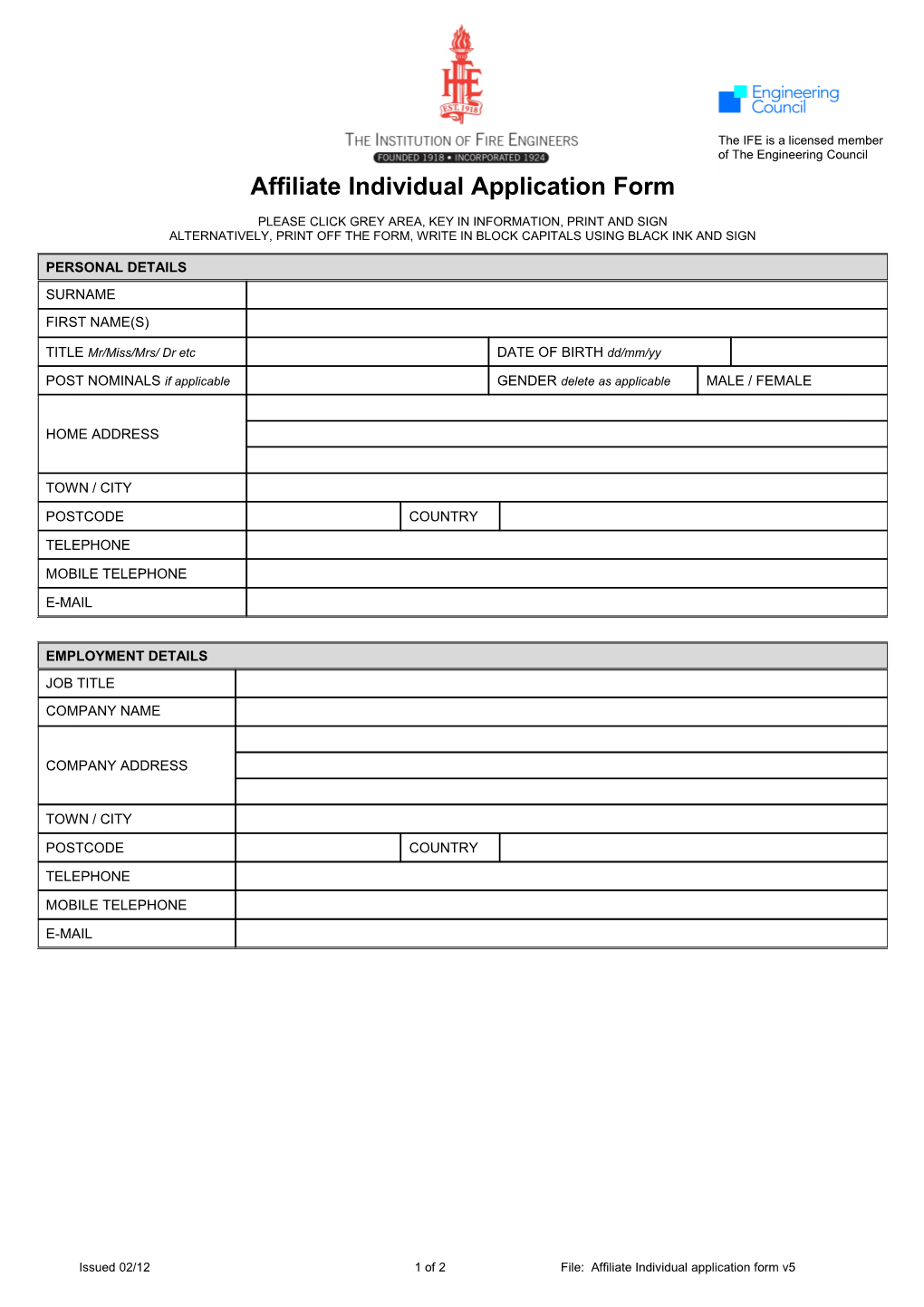 Membership Application Form - Final Version