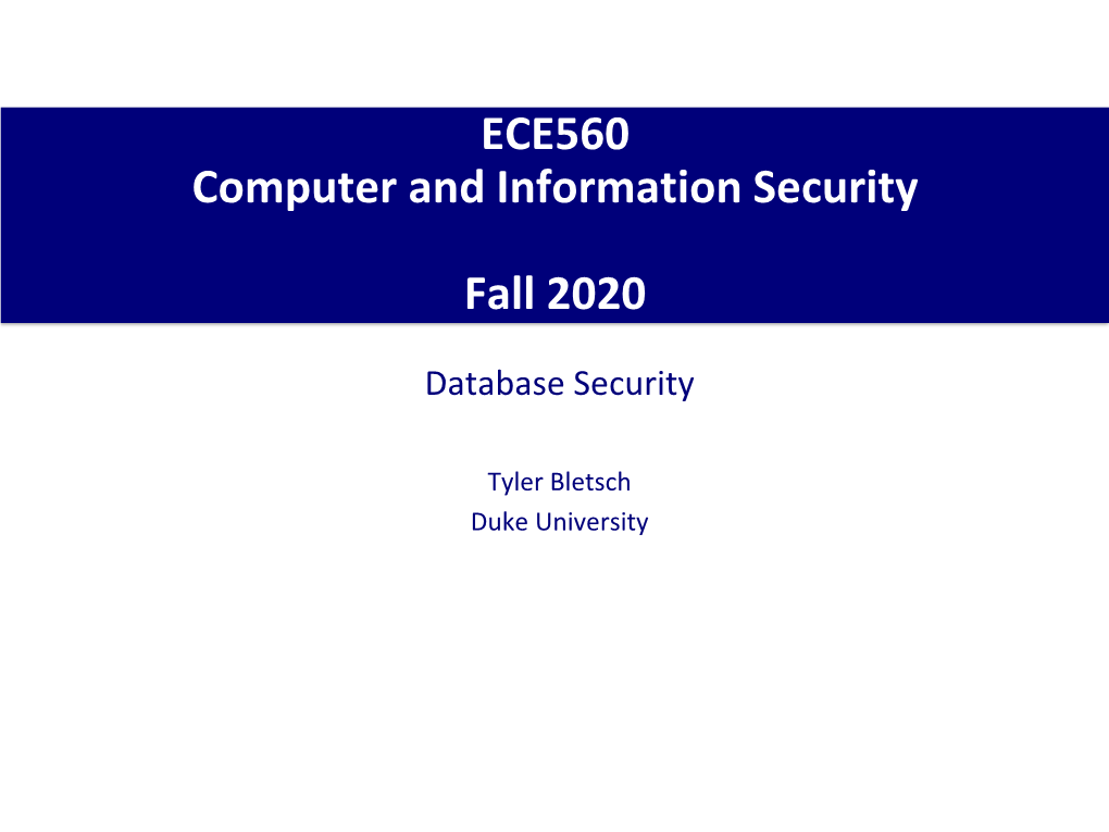 Database Security