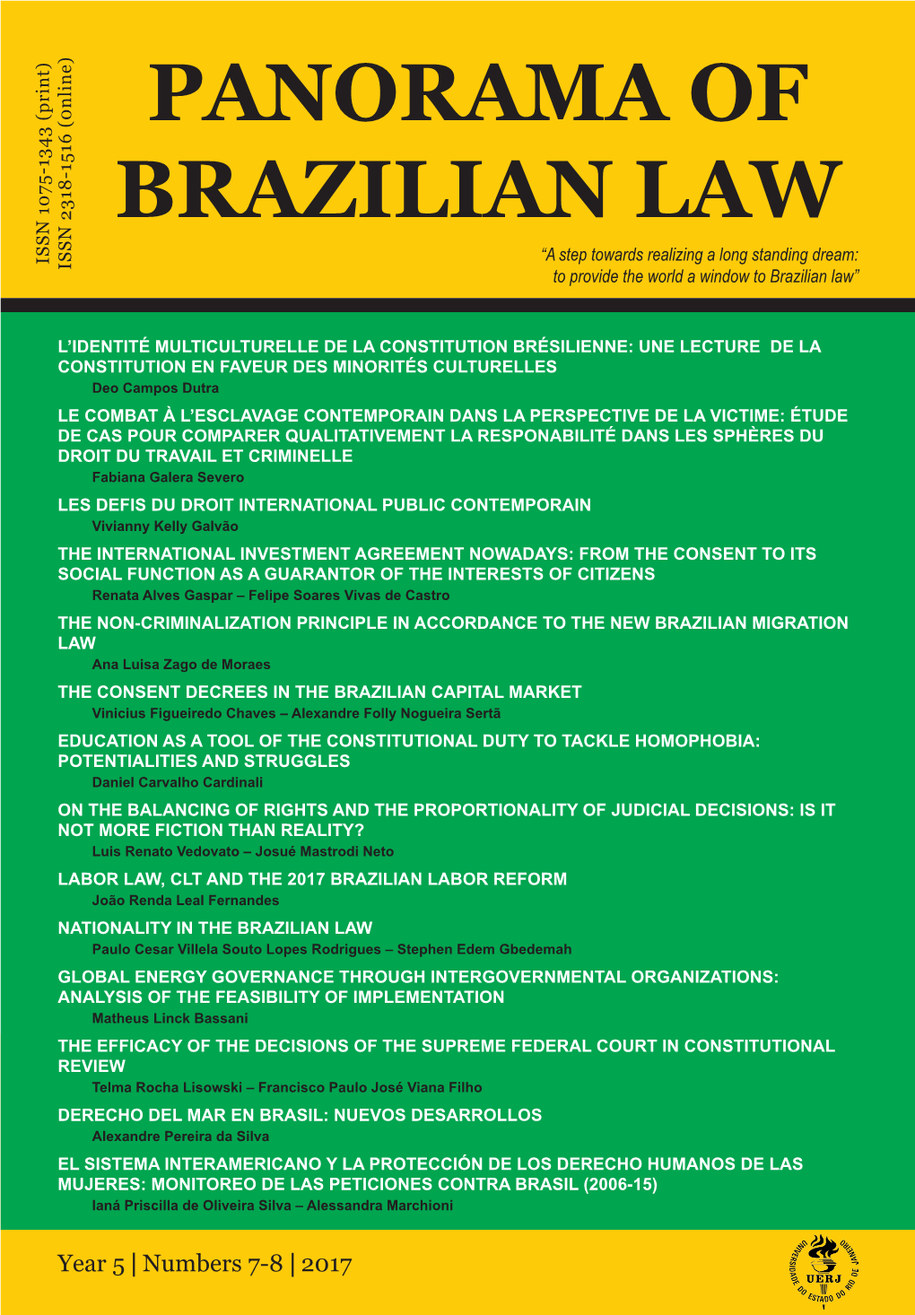 Panorama of Brazilian Law