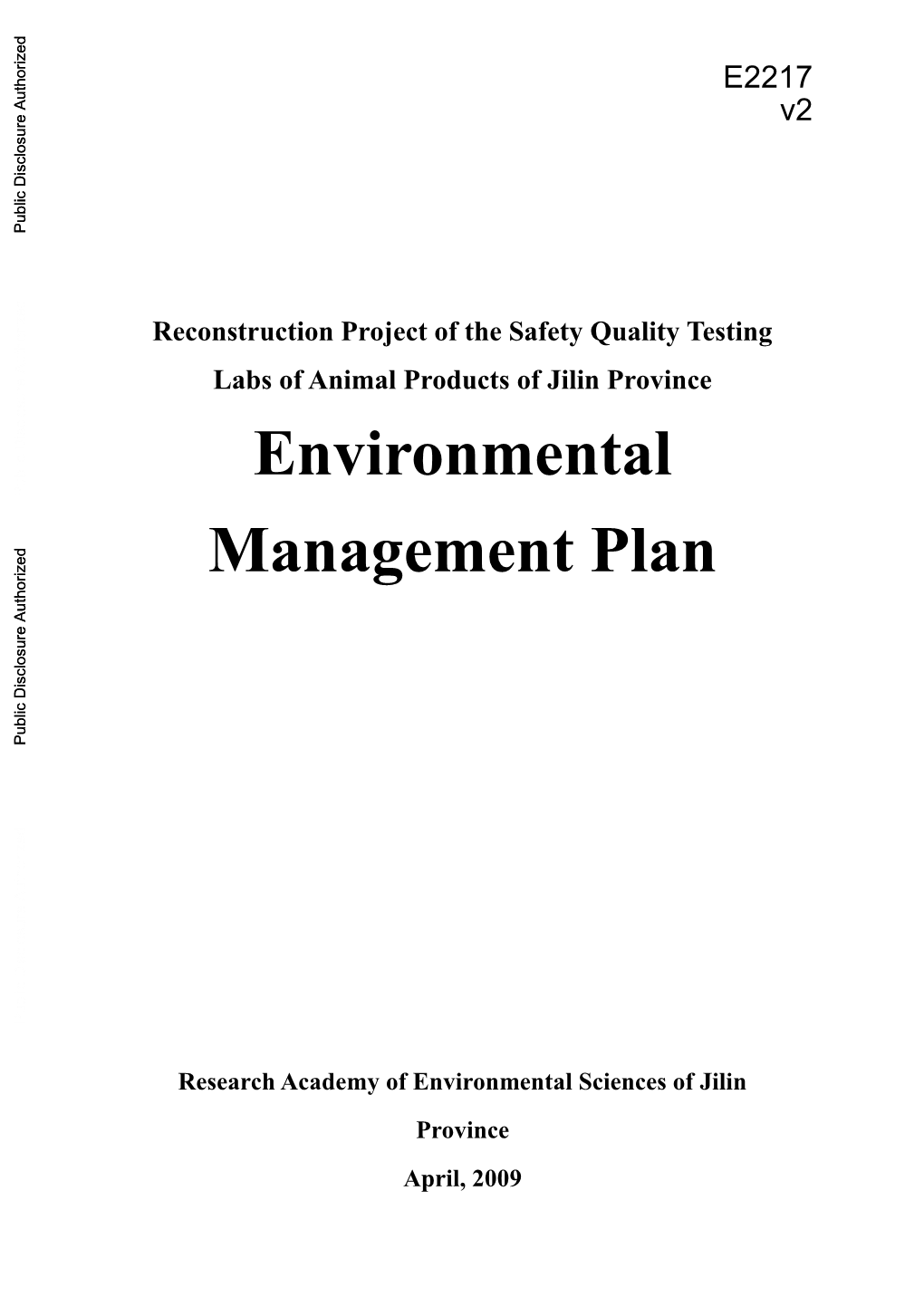 4.3 Environmental Monitoring Program