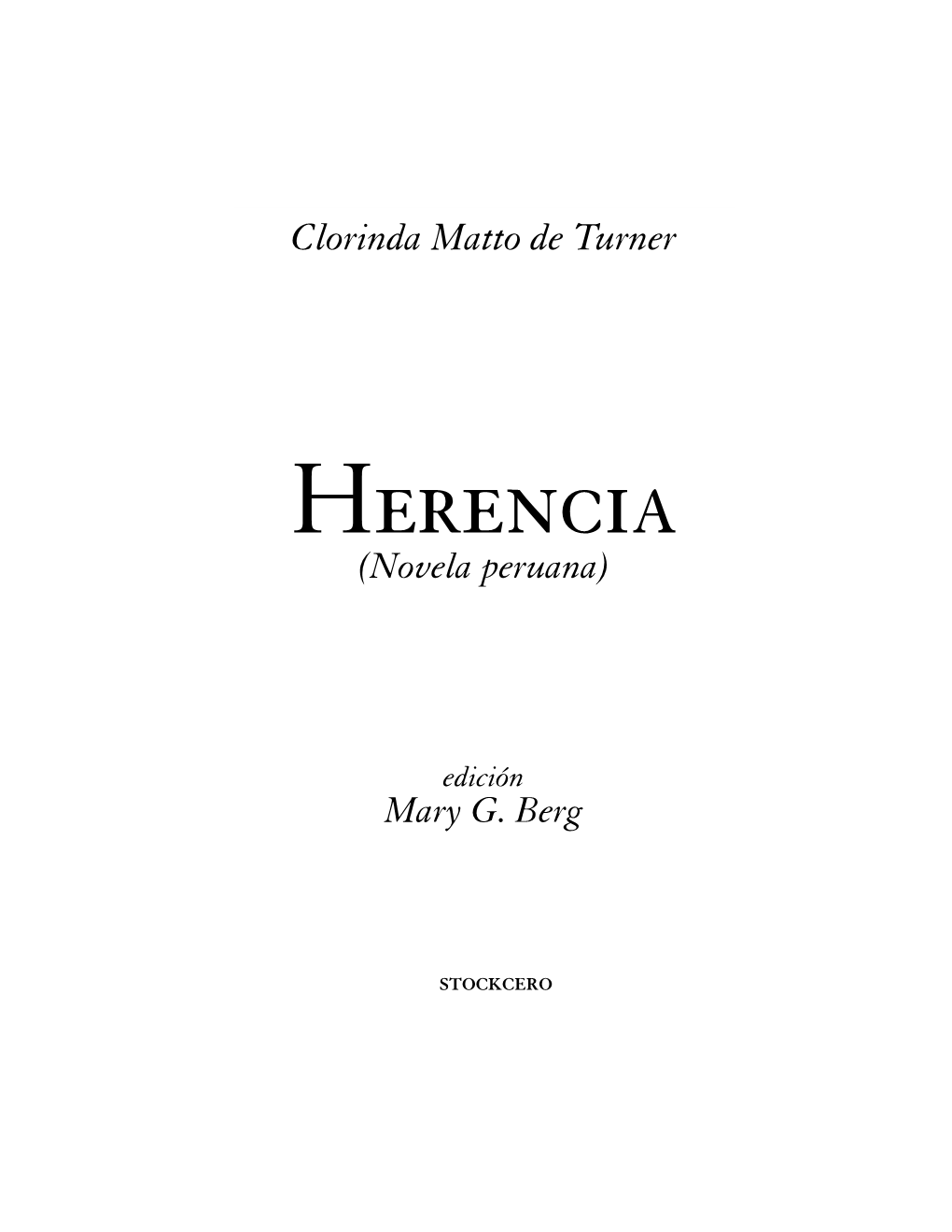 Clorinda Matto De Turner