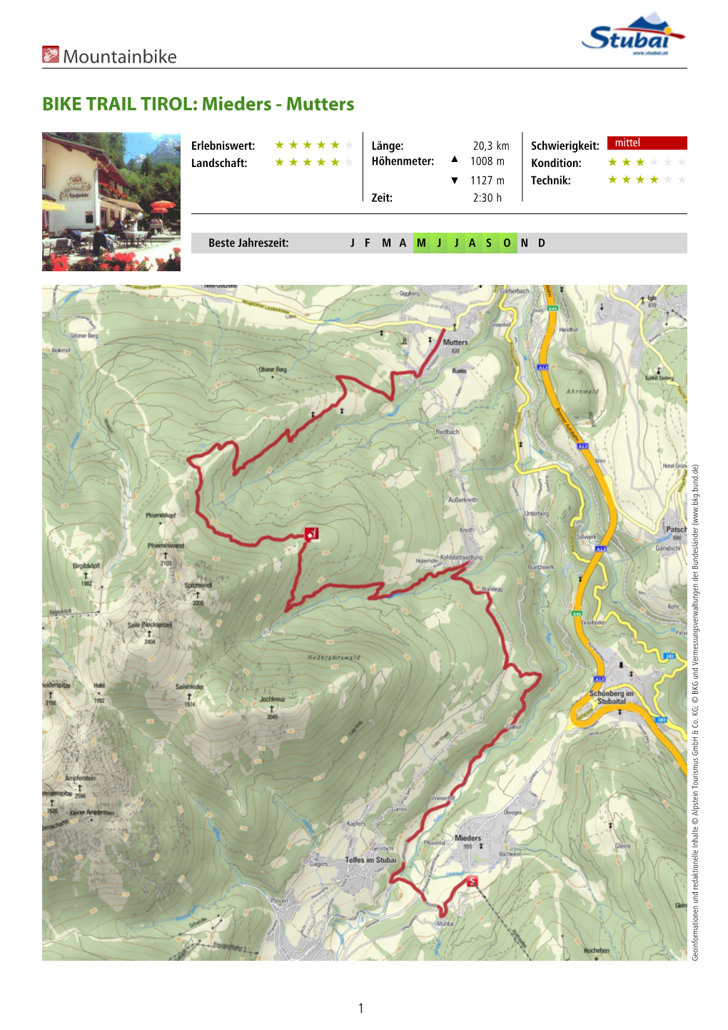 Mountainbike BIKE TRAIL TIROL: Mieders