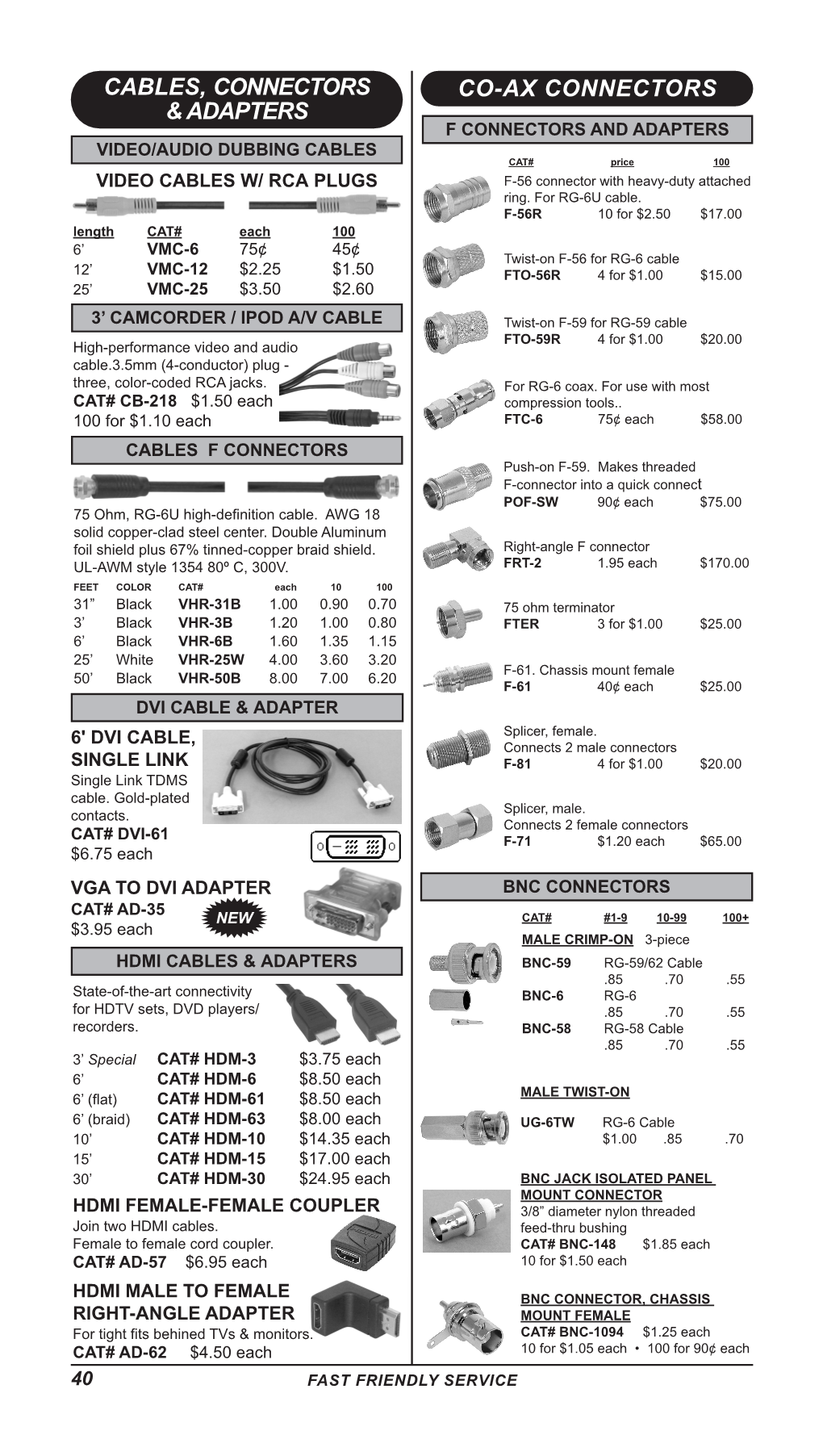 Cables, Connectors & Adapters Co-Ax Connectors