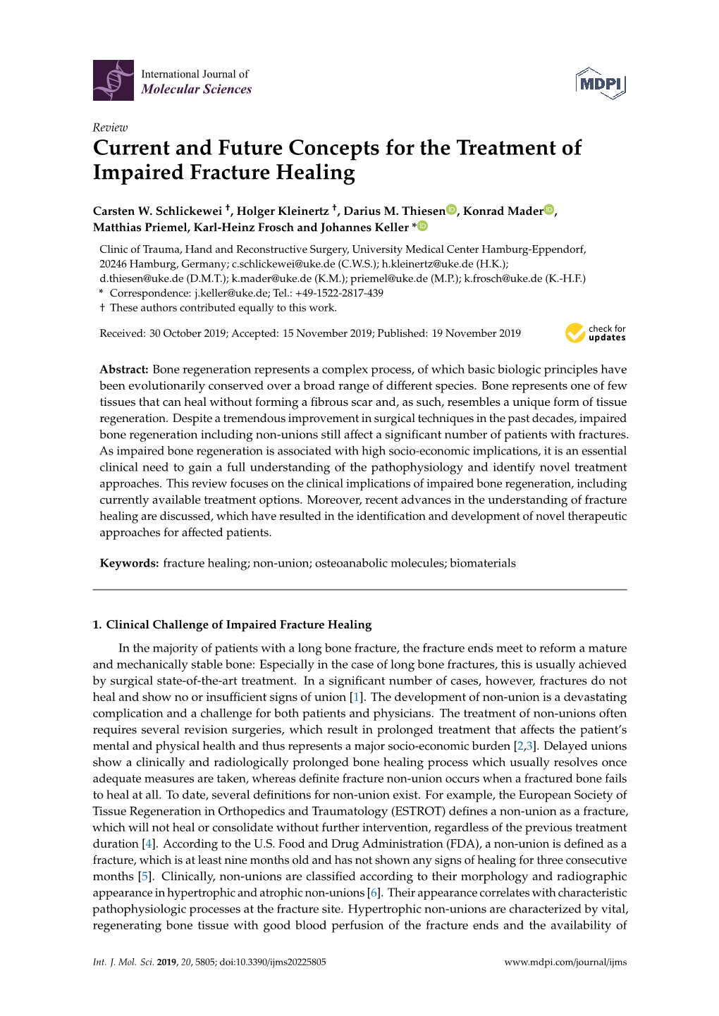 Current and Future Concepts for the Treatment of Impaired Fracture Healing