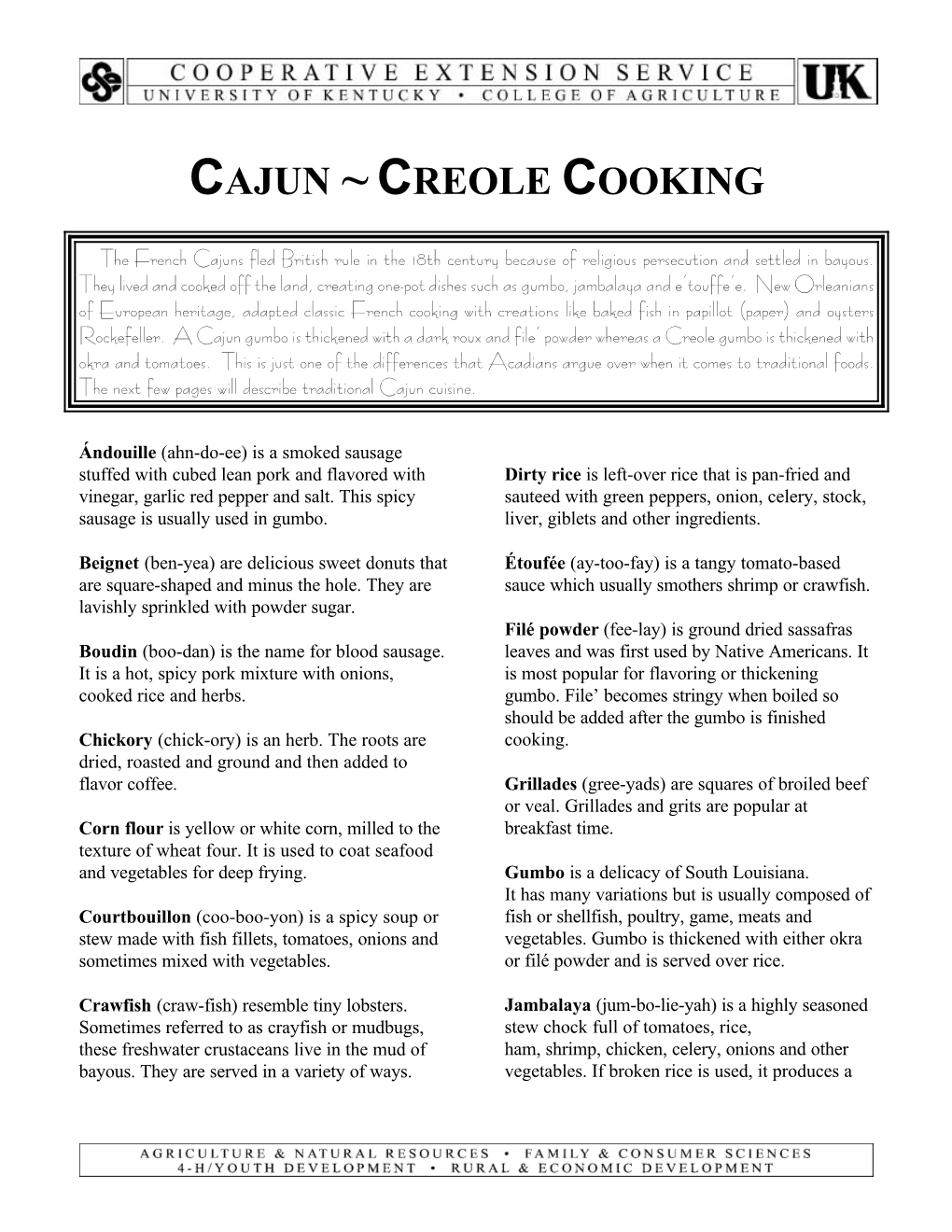 Cajun ~ Creole Cooking