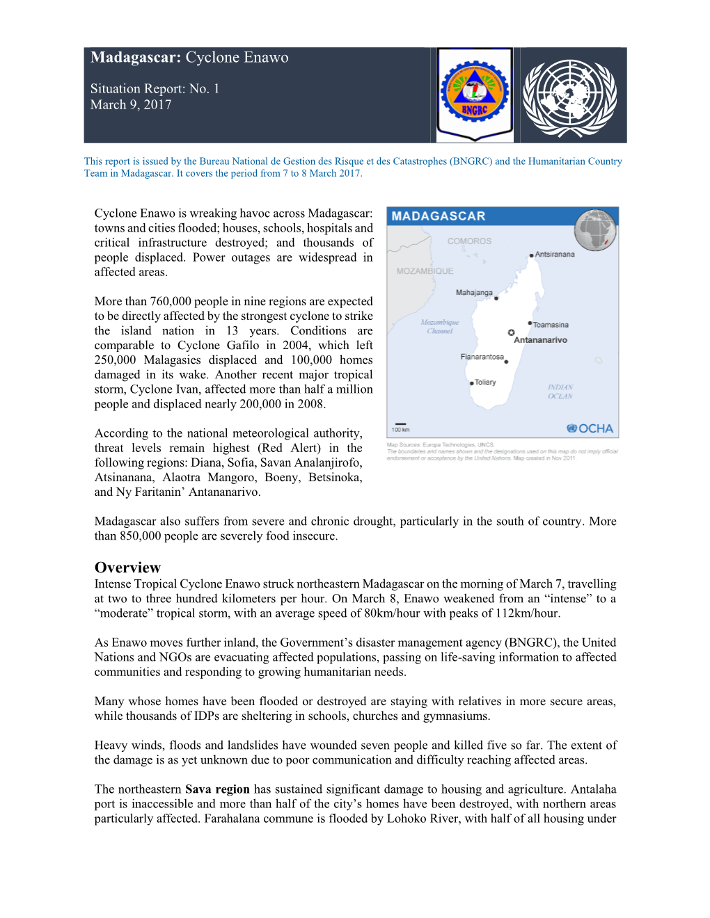 Madagascar: Cyclone Enawo Overview