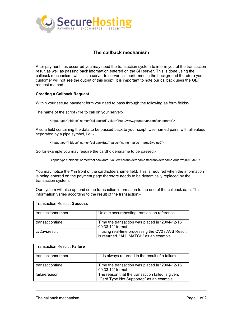 The Callback Mechanism