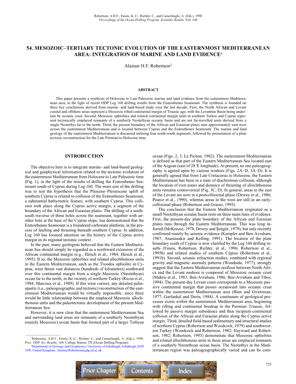 54. Mesozoic–Tertiary Tectonic Evolution of the Easternmost Mediterranean Area: Integration of Marine and Land Evidence1