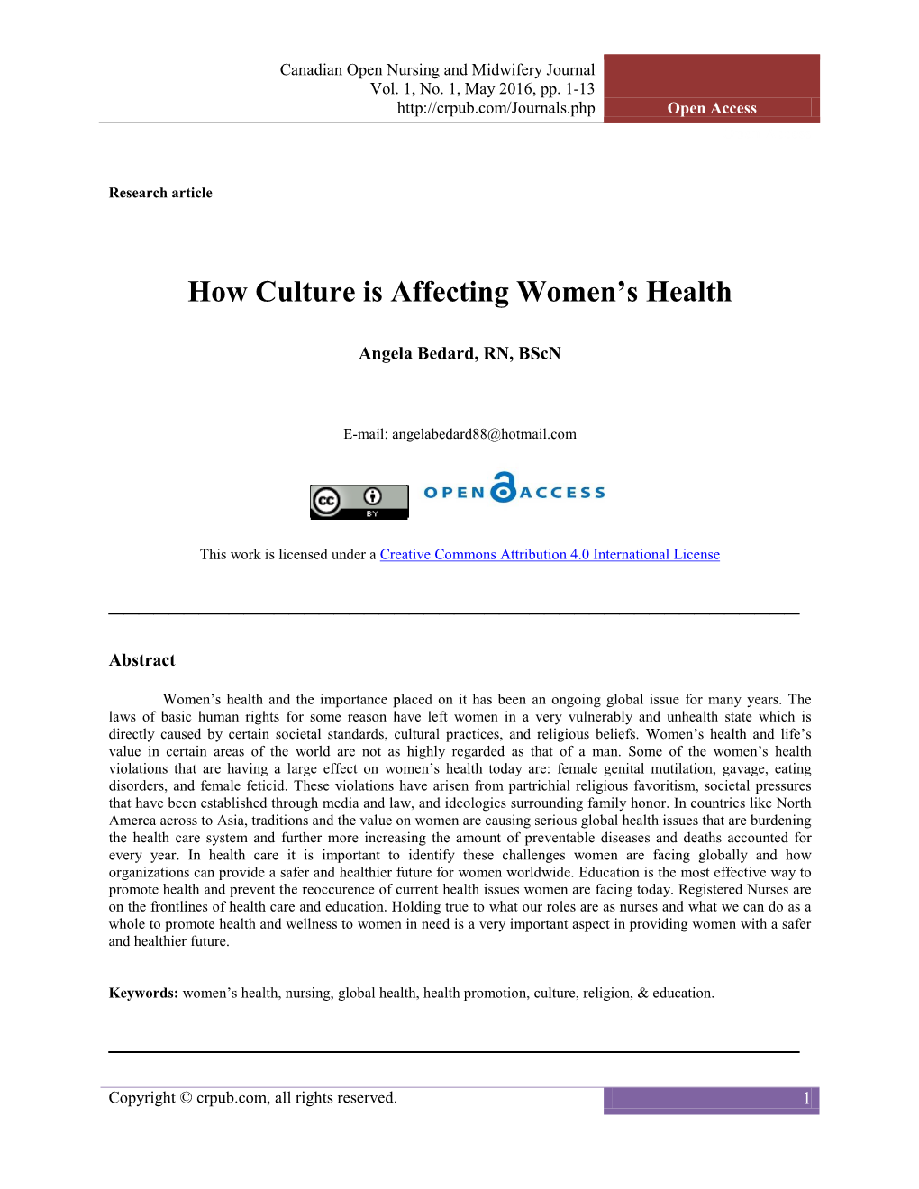 How Culture Is Affecting Women's Health