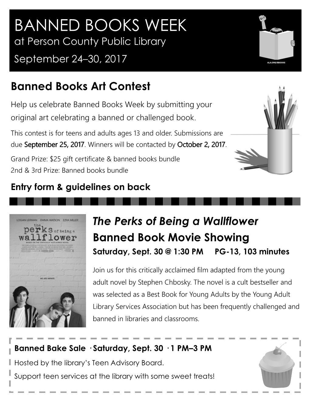 BANNED BOOKS WEEK at Person County Public Library September 24–30, 2017