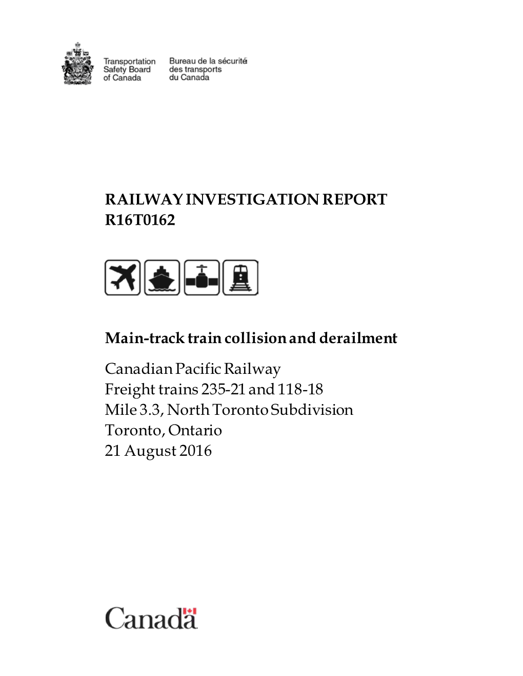 Railway Investigation Report R16t0162