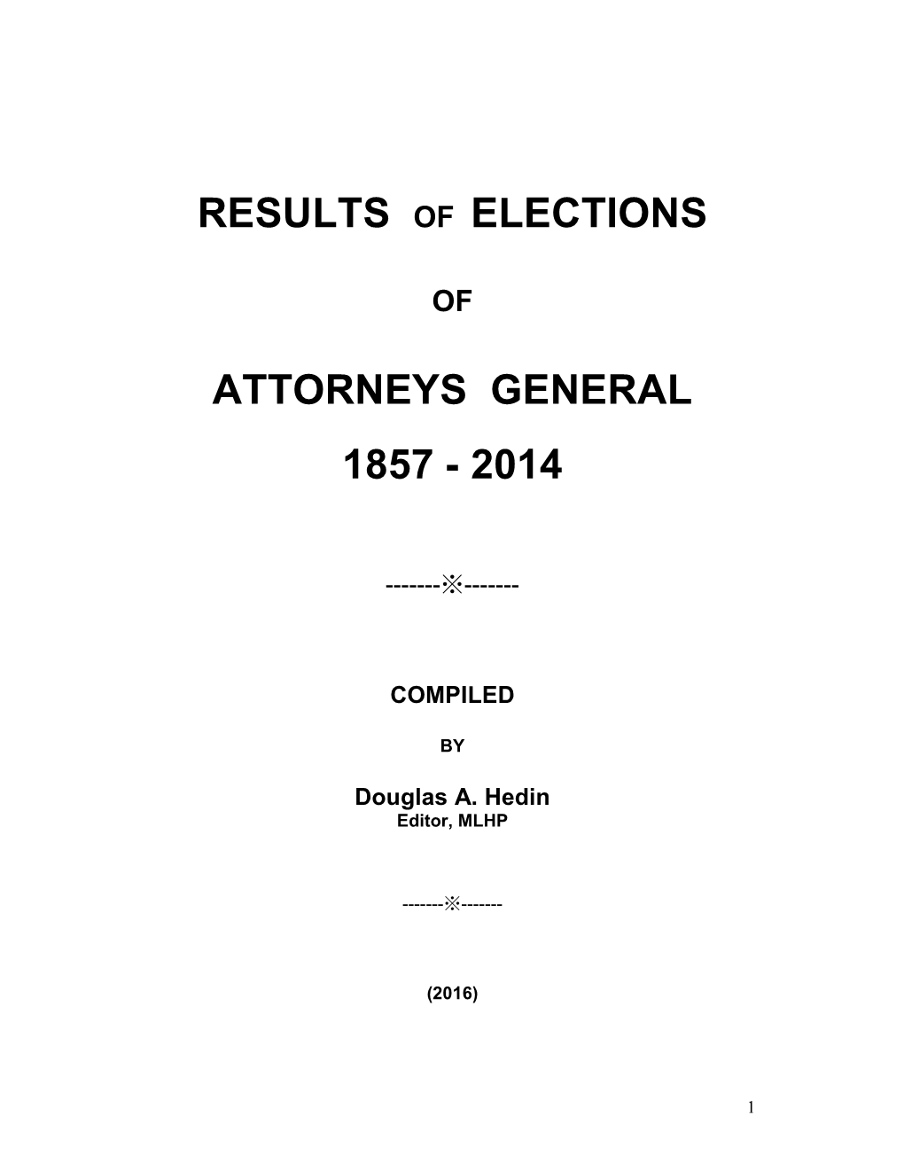 Results of Elections Attorneys General 1857