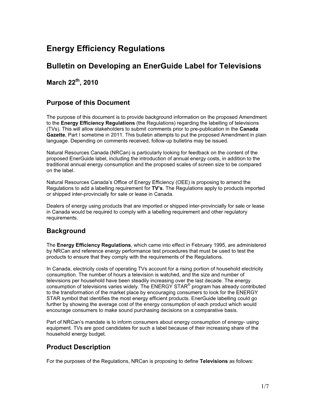 Energy Efficiency Regulations