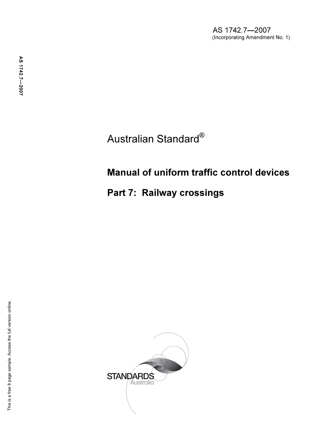 AS 1742.7-2007 Manual of Uniform Traffic Control Devices