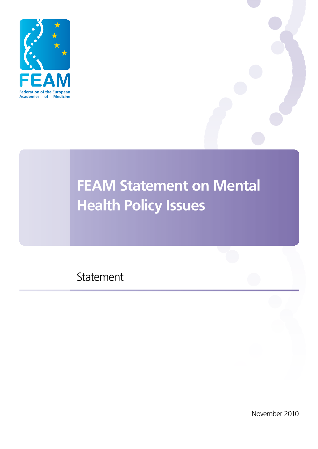 FEAM Statement on Mental Health Policy Issues