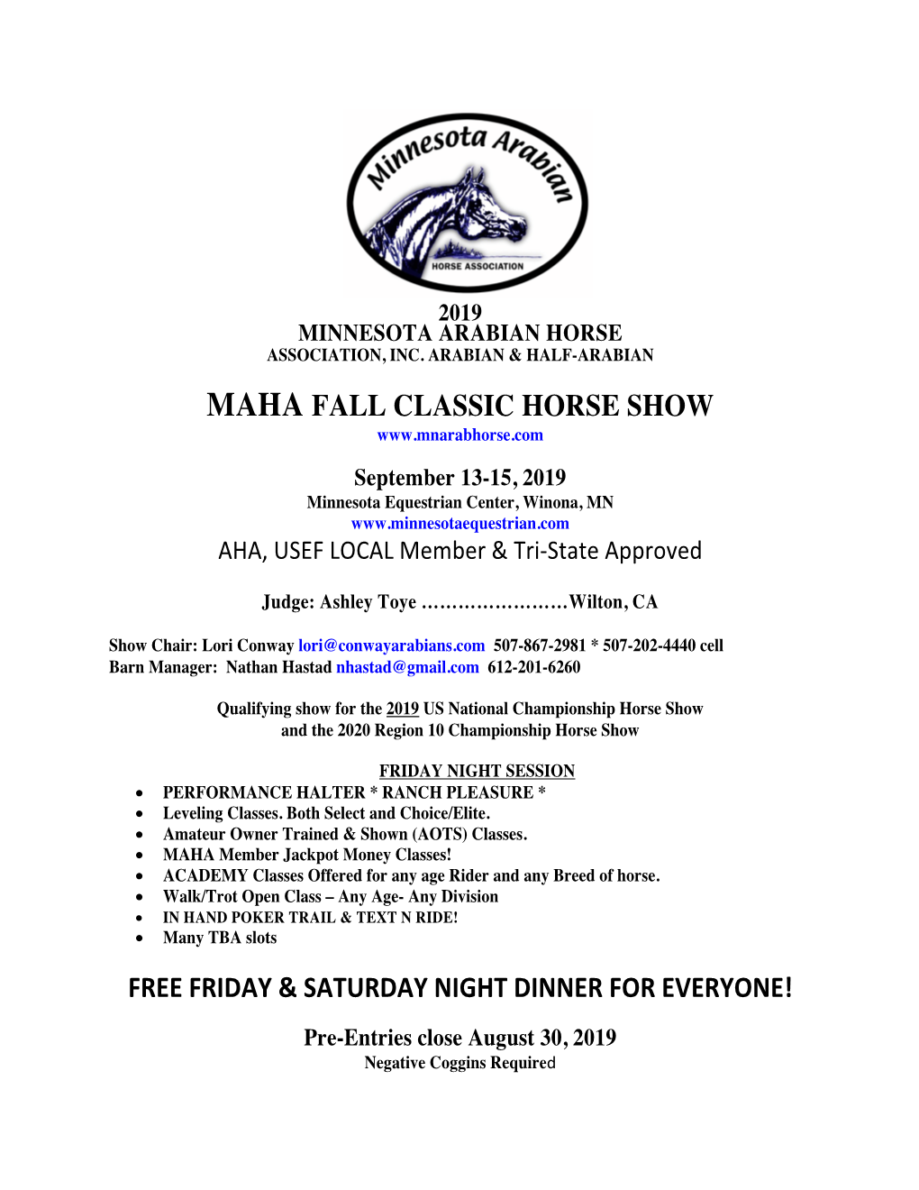 Maha Fall Classic Horse Show