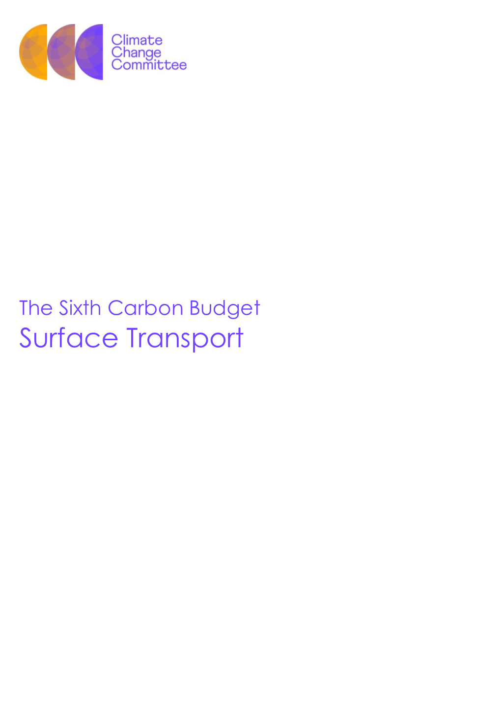 The Sixth Carbon Budget Surface Transport