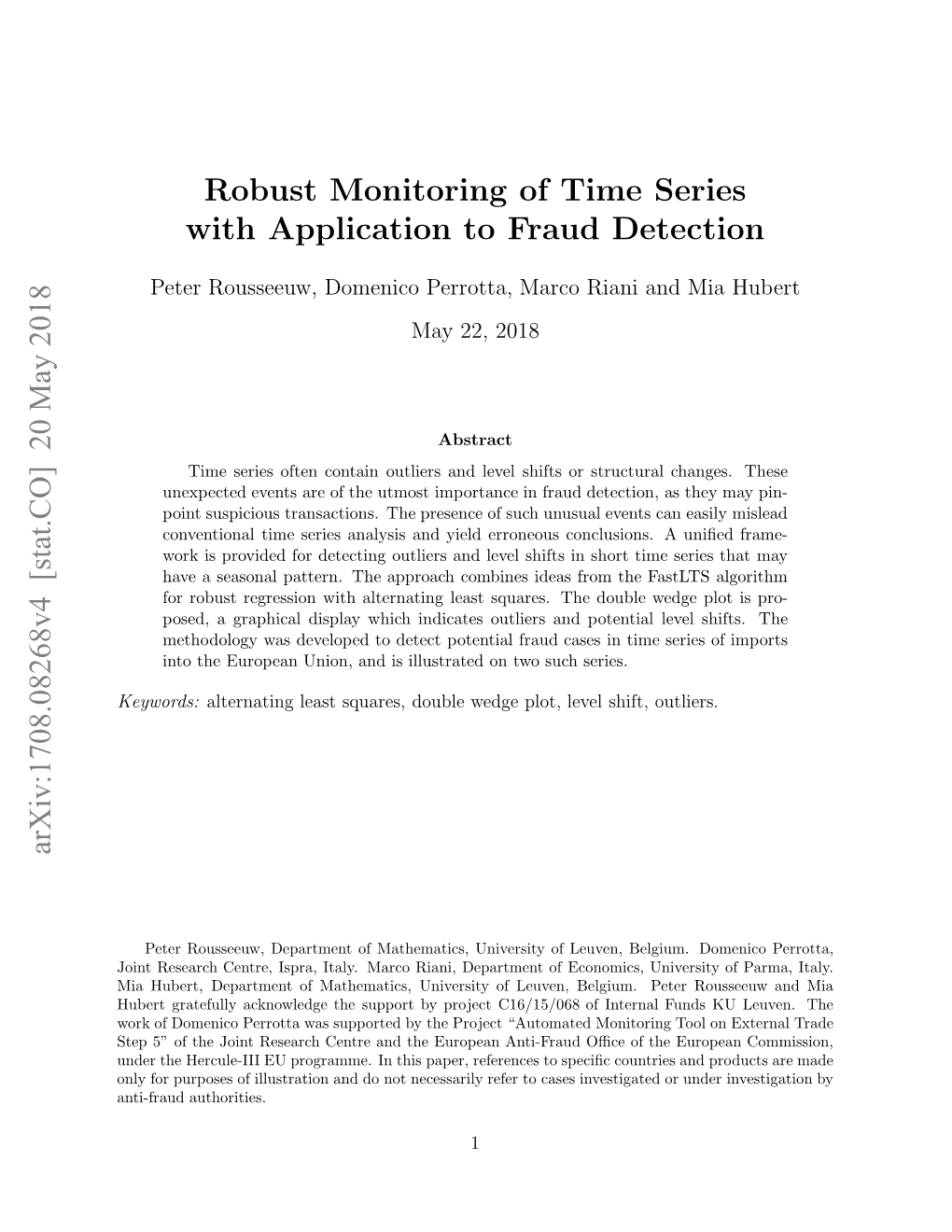 Robust Monitoring of Time Series with Application to Fraud Detection