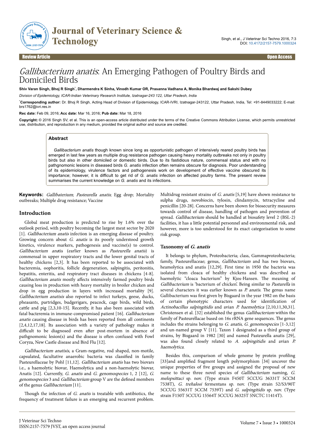 Gallibacterium Anatis: an Emerging Pathogen of Poultry Birds And