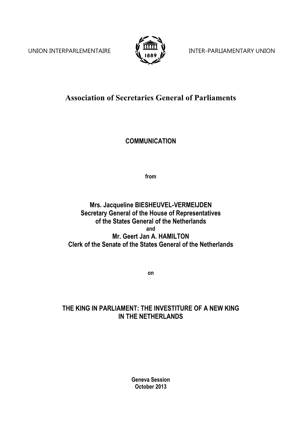 Association of Secretaries General of Parliaments