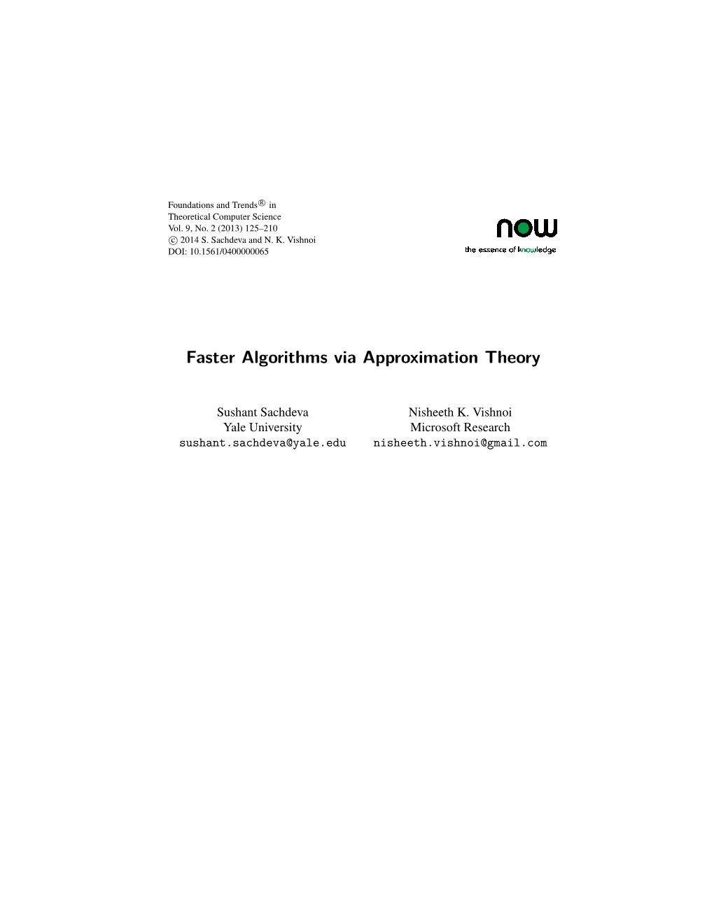 Faster Algorithms Via Approximation Theory