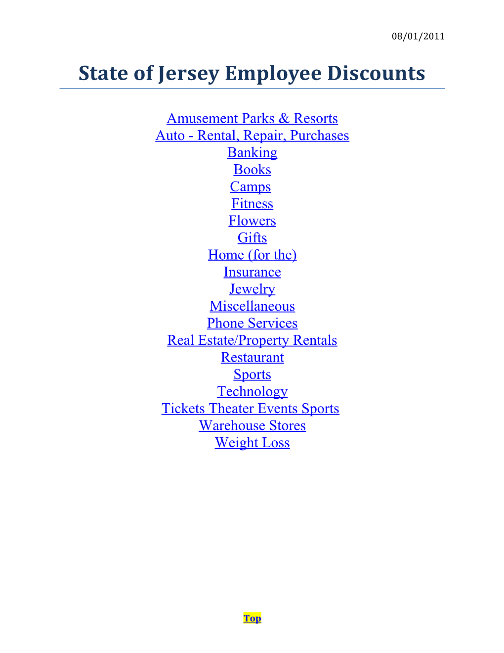 State of Jersey Employee Discounts