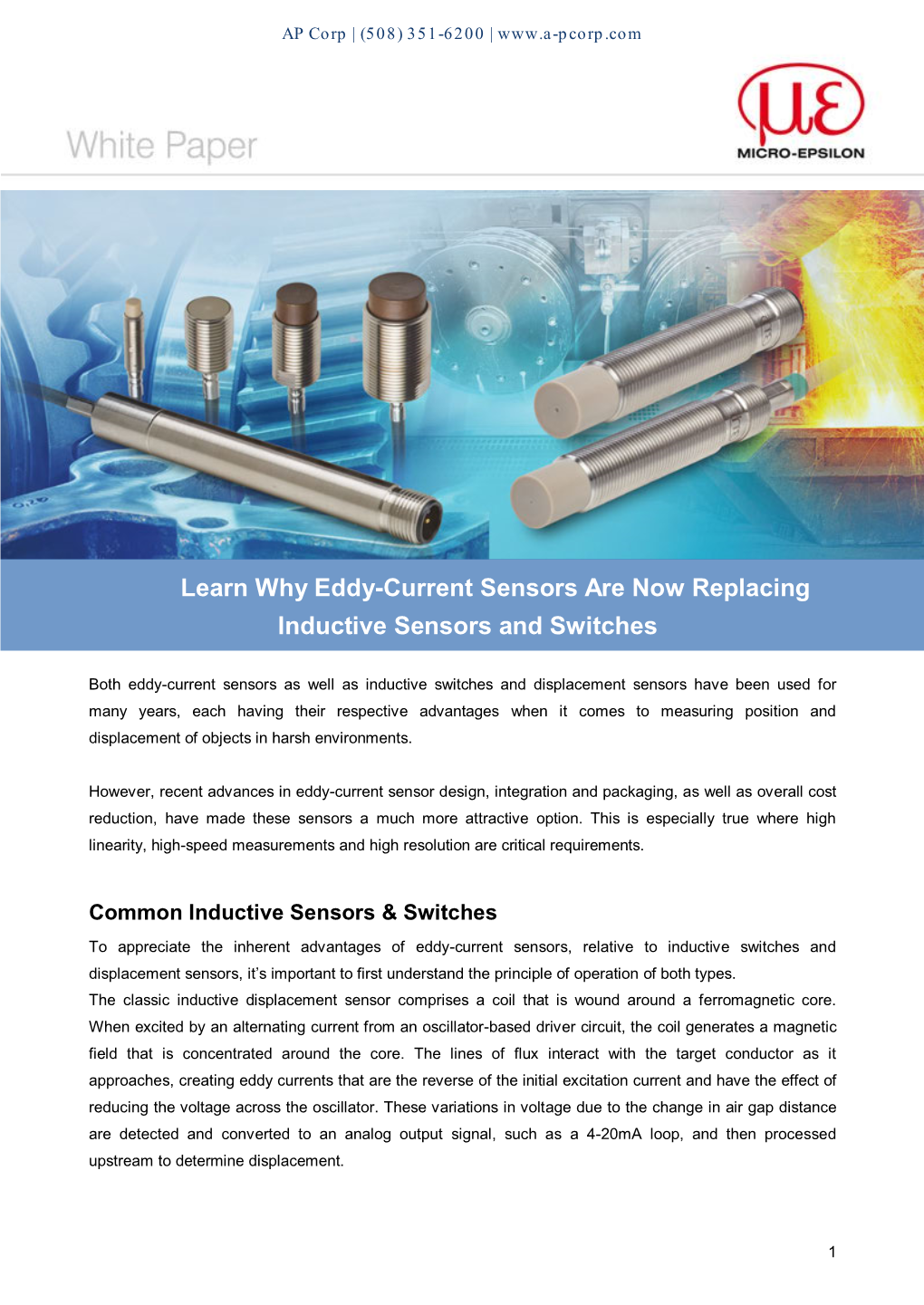 Learn Why Eddy-Current Sensors Are Now Replacing Inductive Sensors and Switches