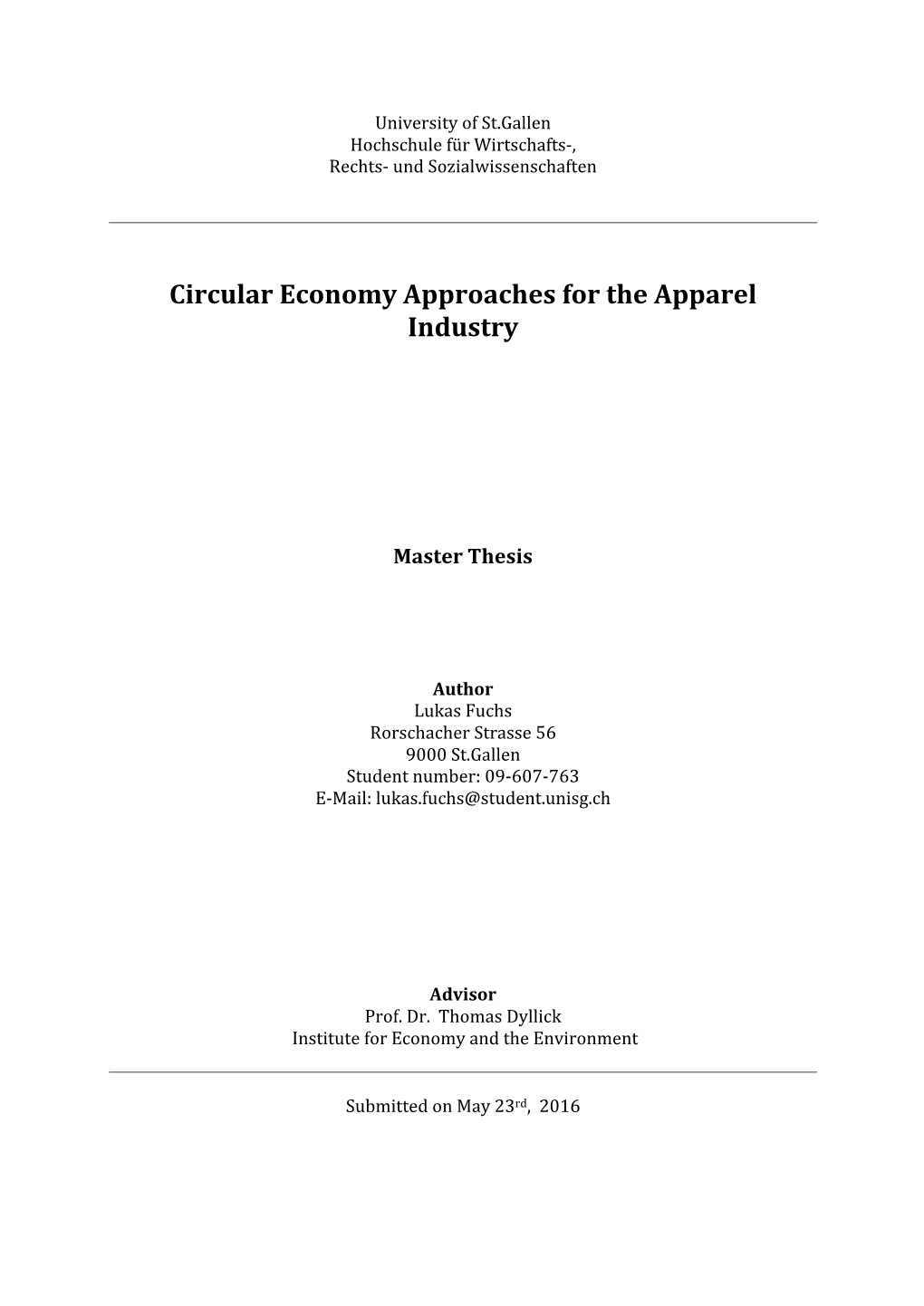 Circular Economy Approaches for the Apparel Industry