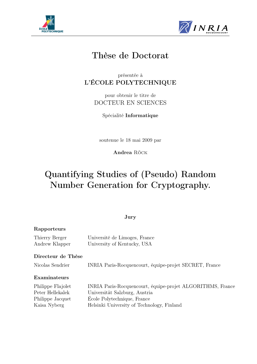 (Pseudo) Random Number Generation for Cryptography