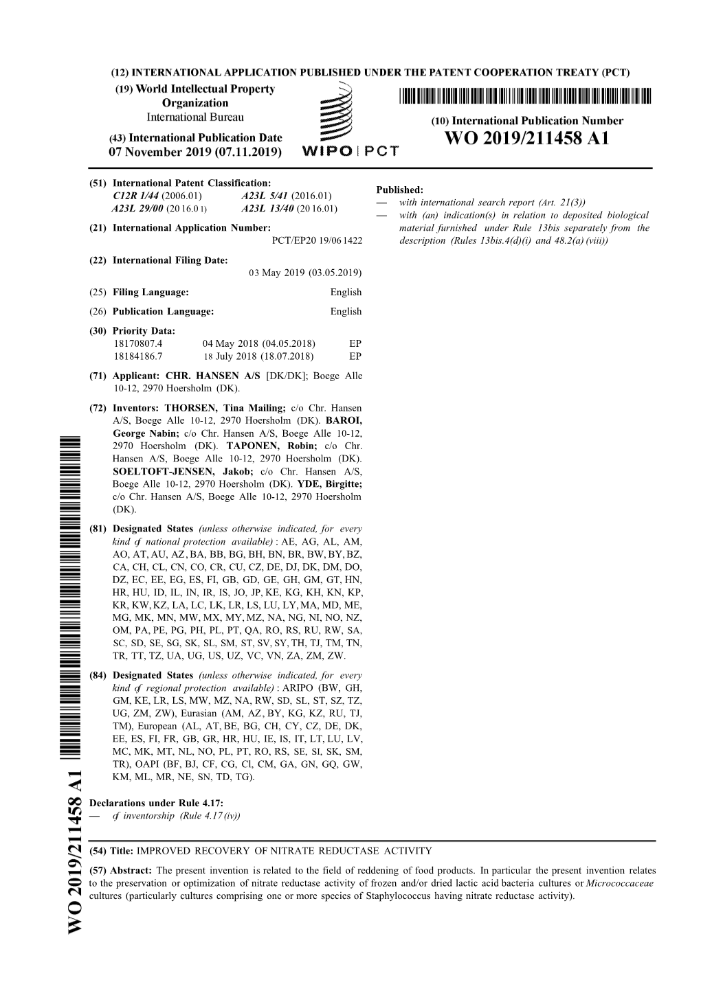 (51) International Patent Classification: C12R 1/44 (2006.01) A23L 5/41