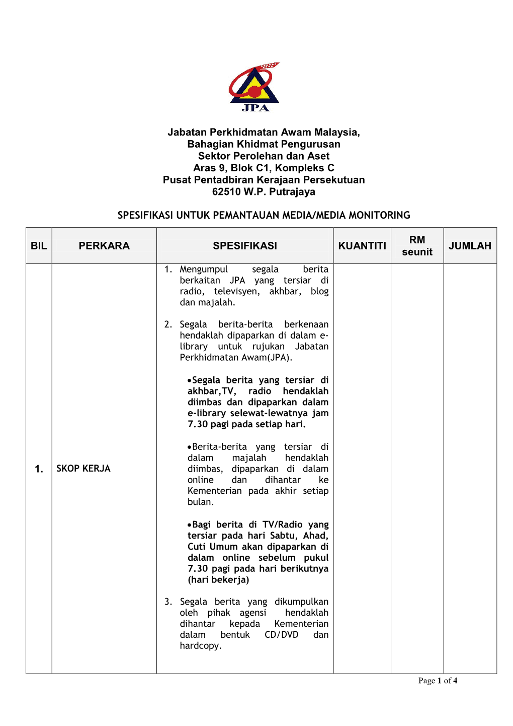 Spesifikasi Untuk Pemantauan Media/Media Monitoring