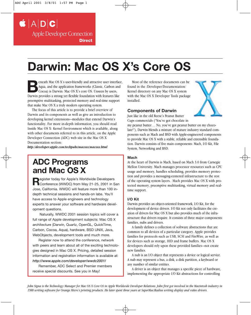 Darwin: Mac OS X's Core OS